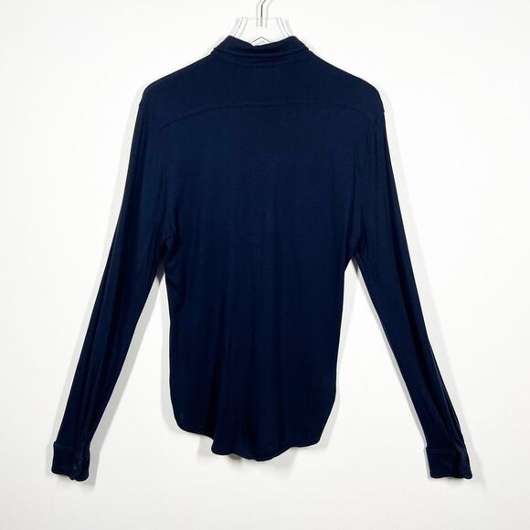 Cotton Citizen Mens Size Small Blue Presley Button Down Slub Cotton Jersey Shirt - Picture 3 of 10